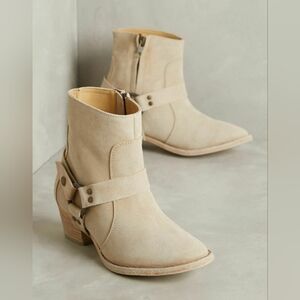 Free People Cream Ankle Boots
